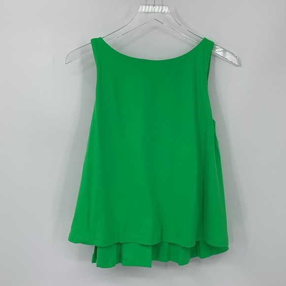 Susana Monaco double layer scoop neck tank shirt top Zing Green a-line new Large - Picture 3 of 5